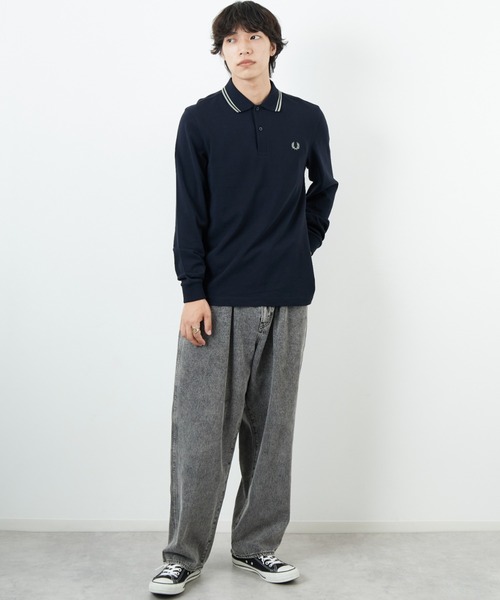 FRED PERRY（フレッドペリー）の「[FRED PERRY/フレッドペリー] ツインティップライン ロングスリーブポロシャツ M3636（ポロシャツ・レディース・ネイビー/キナリ・S/L/M）」の21枚目の写真
