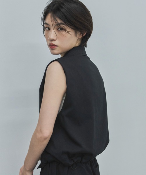 feepur(フェピュール)の「【セットアップ可】ボックスジップベスト(ベスト・レディース・ブラック/グレー・MEDIUM)」の18枚目の写真