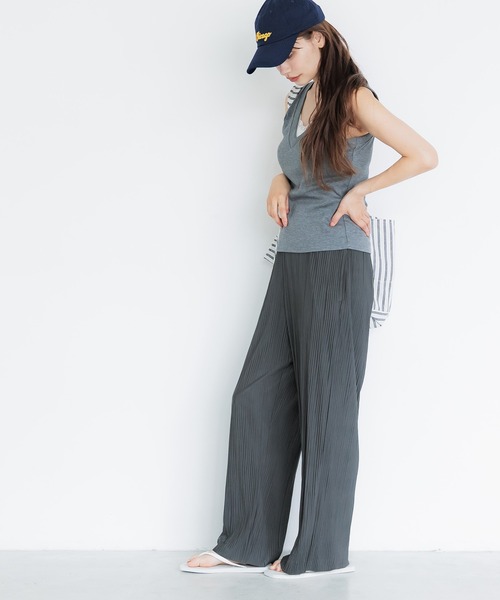 coca（coca）（コカ）の「接触冷感プリーツイージーパンツ（その他パンツ・レディース・ブラック/チャコール・M/L/S）」の5枚目の写真