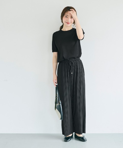 coca（coca）（コカ）の「接触冷感プリーツイージーパンツ（その他パンツ・レディース・ブラック/チャコール・M/L/S）」の7枚目の写真