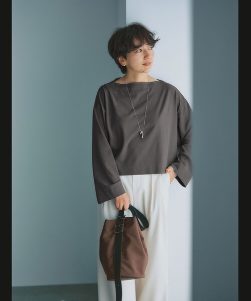 green label relaxing(グリーンレーベルリラクシング)の「<スタイリスト 兵藤千尋さんコラボ・PARTE>2WAY バケットバッグ 撥水(ショルダーバッグ・レディース・ダークブラウン/ブラック/ネイビー・FREE)」の18枚目の写真