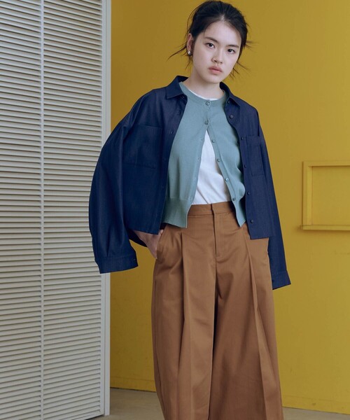 COMME CA ISM（コムサイズム）の「キュロットパンツ（その他パンツ・レディース・キャメル/ネイビー・LARGE/MEDIUM）」の4枚目の写真
