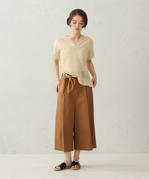 COMME CA ISM（コムサイズム）の「キュロットパンツ（その他パンツ・レディース・キャメル/ネイビー・LARGE/MEDIUM）」の9枚目の写真