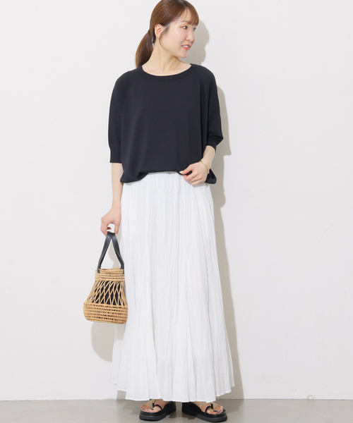 JOURNAL STANDARD relume(ジャーナルスタンダード レリューム)の「《追加3》接触冷感 / ウォッシャブルクールドルマンプルオーバー(ニット/セーター・レディース・ブラック/ブラウン/ネイビー/ライトグレー・FREE)」の11枚目の写真