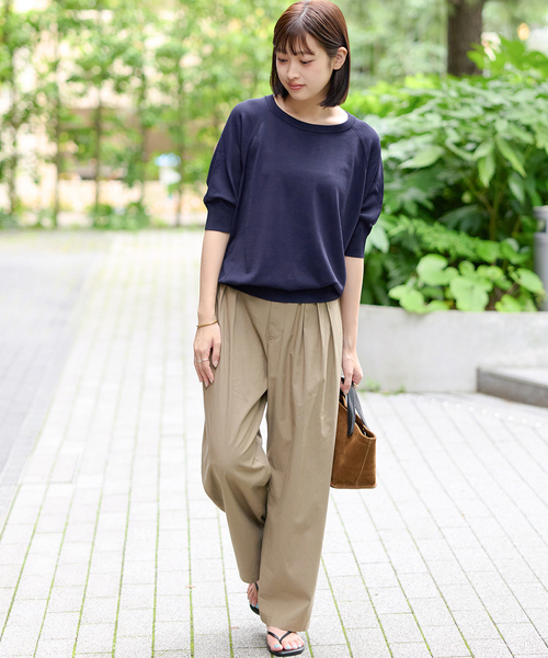 JOURNAL STANDARD relume(ジャーナルスタンダード レリューム)の「《追加3》接触冷感 / ウォッシャブルクールドルマンプルオーバー(ニット/セーター・レディース・ブラック/ブラウン/ネイビー/ライトグレー・FREE)」の22枚目の写真