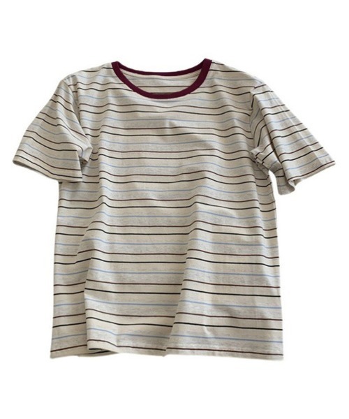 lulufa（ルルファ）の「配色クルーネックマルチボーダーカットソー（Tシャツ/カットソー・レディース・グリーン/アイボリー・FREE）」の18枚目の写真