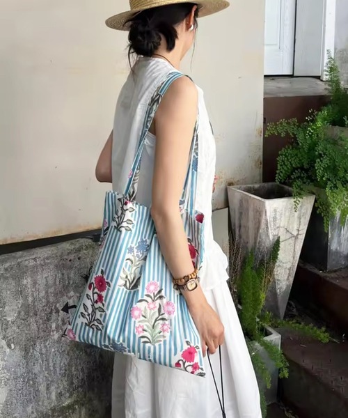 ammy.（エイミードット）の「【 ammy. / エイミードット 】 総柄 カラー フラワー トートバッグ / A4対応（トートバッグ・レディース・ライトグリーン/オレンジ/グリーン/ライトブルー/イエロー/ブルー/レッド・FREE）」の18枚目の写真