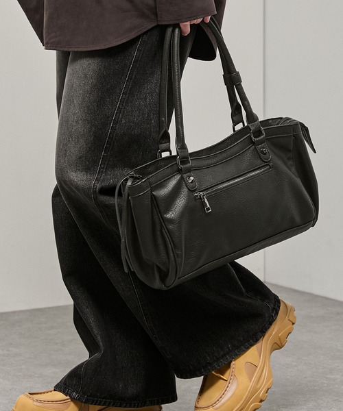 Alfred Alex(アルフレッドアレックス)の「【Alfred Alex】Mini Duffle Boston Bag / ミニダッフルボストンバッグ(ボストンバッグ・メンズ・ブラック/ブラウン・FREE)」の3枚目の写真