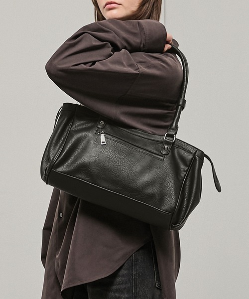 Alfred Alex(アルフレッドアレックス)の「【Alfred Alex】Mini Duffle Boston Bag / ミニダッフルボストンバッグ(ボストンバッグ・メンズ・ブラック/ブラウン・FREE)」の4枚目の写真