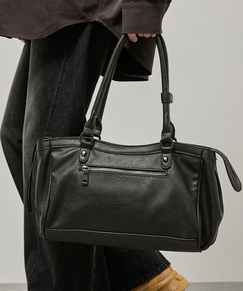 Alfred Alex(アルフレッドアレックス)の「【Alfred Alex】Mini Duffle Boston Bag / ミニダッフルボストンバッグ(ボストンバッグ・メンズ・ブラック/ブラウン・FREE)」の6枚目の写真