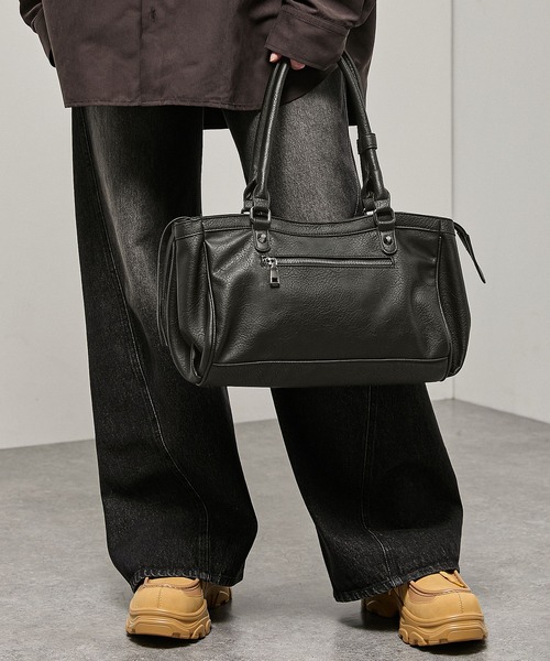 Alfred Alex(アルフレッドアレックス)の「【Alfred Alex】Mini Duffle Boston Bag / ミニダッフルボストンバッグ(ボストンバッグ・メンズ・ブラック/ブラウン・FREE)」の12枚目の写真