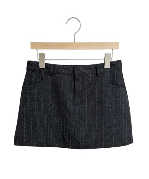 CladdA(クラタ)の「modern stripe skirt, CHARCOAL(スカート・レディース・チャコールグレー・FREE)」の1枚目の写真