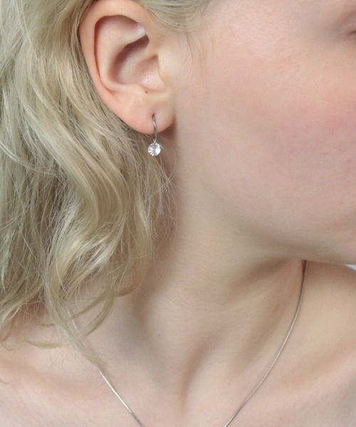 Bilan(ビラン)の「( 金属アレルギー軽減 サージカルステンレス ) ジルコニアフックピアス / 【BILAN】 Zirconia Hook Pierce(ピアス(両耳用)・レディース・シルバー/ゴールド・FREE)」の1枚目の写真