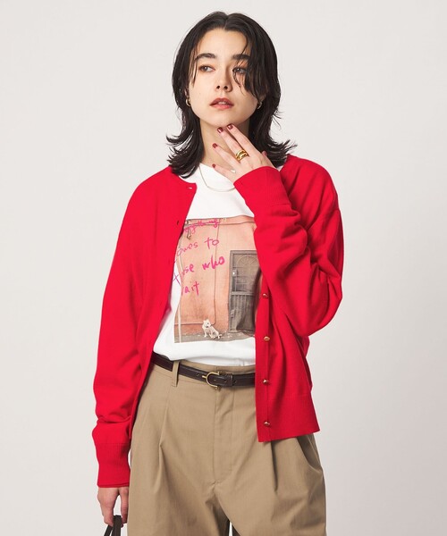 green label relaxing(グリーンレーベルリラクシング)の「エブリニット 2WAY クルーネック カーディガン(カーディガン/ボレロ・レディース・コバルトブルー/ブラック/ダークブラウン/グレー/レッド・FREE)」の7枚目の写真