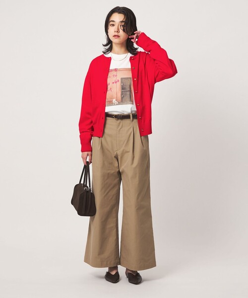 green label relaxing(グリーンレーベルリラクシング)の「エブリニット 2WAY クルーネック カーディガン(カーディガン/ボレロ・レディース・コバルトブルー/ブラック/ダークブラウン/グレー/レッド・FREE)」の10枚目の写真