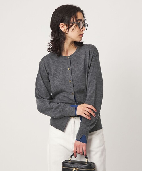 green label relaxing(グリーンレーベルリラクシング)の「エブリニット 2WAY クルーネック カーディガン(カーディガン/ボレロ・レディース・コバルトブルー/ブラック/ダークブラウン/グレー/レッド・FREE)」の16枚目の写真
