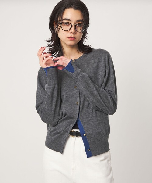 green label relaxing(グリーンレーベルリラクシング)の「エブリニット 2WAY クルーネック カーディガン(カーディガン/ボレロ・レディース・コバルトブルー/ブラック/ダークブラウン/グレー/レッド・FREE)」の17枚目の写真
