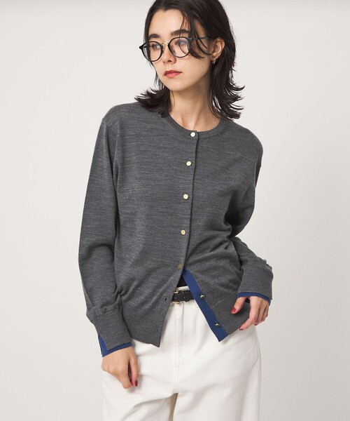 green label relaxing(グリーンレーベルリラクシング)の「エブリニット 2WAY クルーネック カーディガン(カーディガン/ボレロ・レディース・コバルトブルー/ブラック/ダークブラウン/グレー/レッド・FREE)」の18枚目の写真
