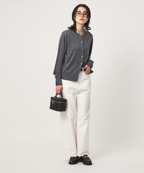 green label relaxing(グリーンレーベルリラクシング)の「エブリニット 2WAY クルーネック カーディガン(カーディガン/ボレロ・レディース・コバルトブルー/ブラック/ダークブラウン/グレー/レッド・FREE)」の20枚目の写真