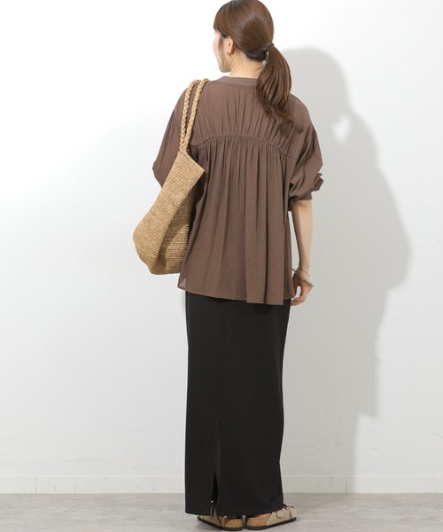 JOURNAL STANDARD relume(ジャーナルスタンダード レリューム)の「《追加6》T/R強撚ブラウス(シャツ/ブラウス・レディース・ブラック/ブラウン・FREE)」の14枚目の写真