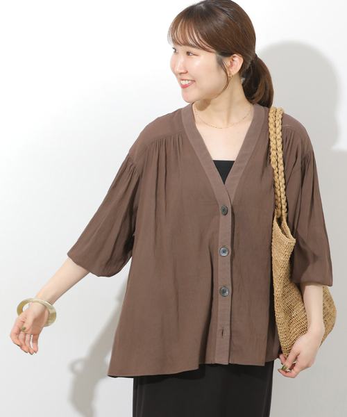 JOURNAL STANDARD relume(ジャーナルスタンダード レリューム)の「《追加6》T/R強撚ブラウス(シャツ/ブラウス・レディース・ブラック/ブラウン・FREE)」の16枚目の写真