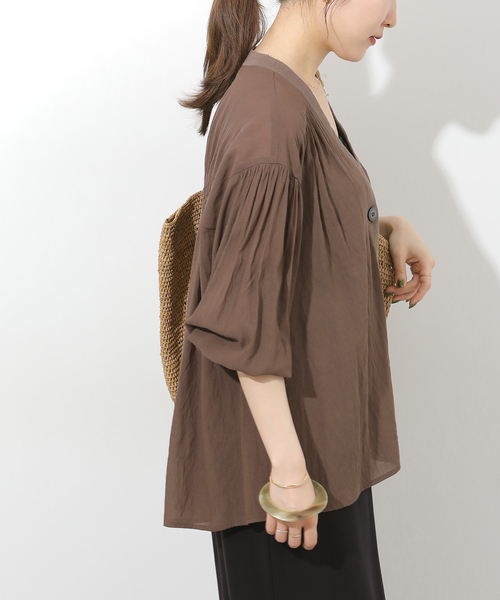 JOURNAL STANDARD relume(ジャーナルスタンダード レリューム)の「《追加6》T/R強撚ブラウス(シャツ/ブラウス・レディース・ブラック/ブラウン・FREE)」の17枚目の写真