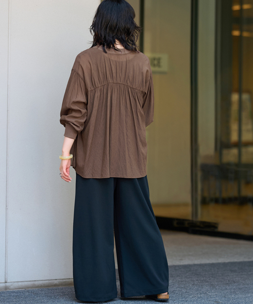JOURNAL STANDARD relume(ジャーナルスタンダード レリューム)の「《追加6》T/R強撚ブラウス(シャツ/ブラウス・レディース・ブラック/ブラウン・FREE)」の22枚目の写真