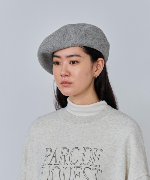 OVERRIDE(オーバーライド)の「OVERRIDE BASQUE BASIC BERET / オーバーライド(ハンチング/ベレー帽・レディース・ライトグレー/ネイビー/ライトブルー/ブラック/ホワイト/キャメル/レッド・M/57.5cm/L 59cm)」の8枚目の写真
