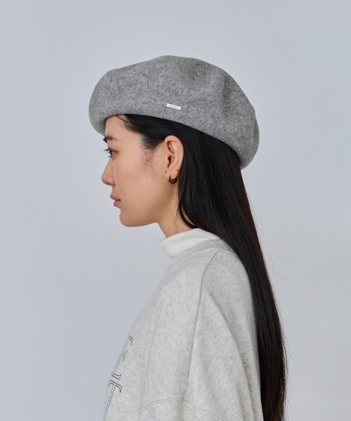 OVERRIDE(オーバーライド)の「OVERRIDE BASQUE BASIC BERET / オーバーライド(ハンチング/ベレー帽・レディース・ライトグレー/ネイビー/ライトブルー/ブラック/ホワイト/キャメル/レッド・M/57.5cm/L 59cm)」の9枚目の写真