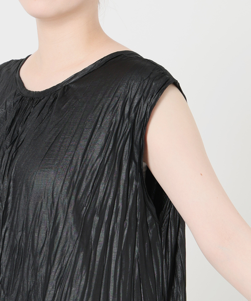 IENA(イエナ)の「5-knot/ファイブノット CRINKLE-FIN SALOPETTE サロペット 5KIE-CRCL-0001(サロペット/オーバーオール・レディース・ブラック/ブラウン・MEDIUM/SMALL)」の4枚目の写真