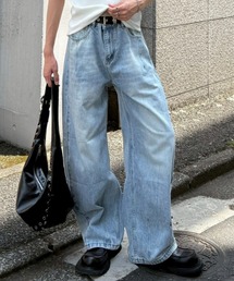 【Chikashitsu +】barrel leg jeans / 【チカシツプラス】バレルレッグデニムパンツ