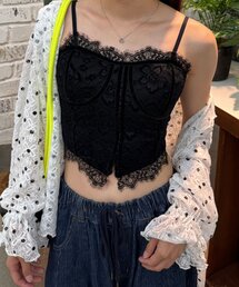(カップ付き)コルセットデザインレースキャミソール