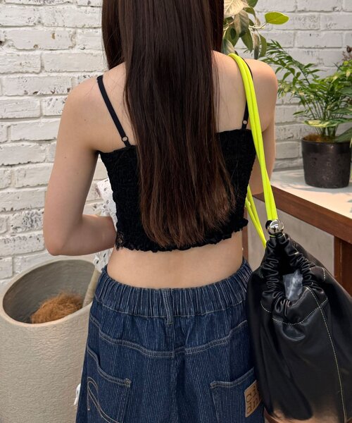 CIAOPANIC(チャオパニック)の「(カップ付き)コルセットデザインレースキャミソール(タンクトップ・レディース・ホワイト/ブラック/ブラウン・ONE SIZE)」の15枚目の写真