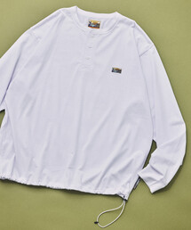 FREAK'S STORE for BEACH & FES リラックスフィット ワンポイントロゴ スピンドル ヘンリーネック ロングスリーブTシャツ