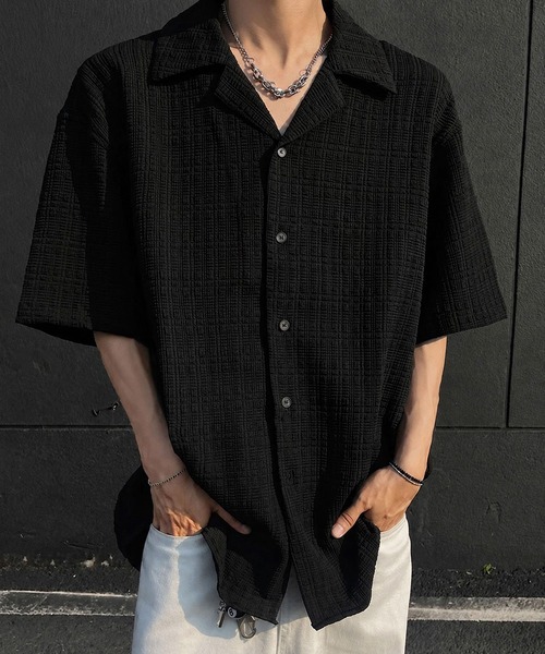 STYLE NUMBER（スタイルナンバー）の「【 STYLE NUMBER / スタイルナンバー 】 オープンカラー 半そでシャツ（シャツ/ブラウス・メンズ・ホワイト系/ブラック系・L/XL）」の2枚目の写真