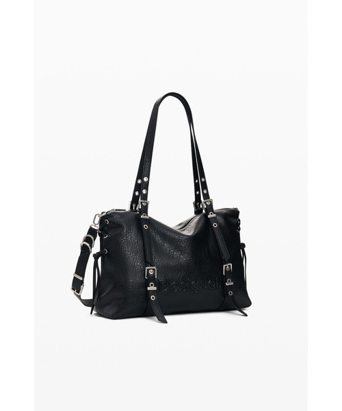 Desigual(デシグアル)の「Large Bag with Metal Strap/メタルストラップ ラージバッグ(トートバッグ・レディース・ブラック・FREE)」の1枚目の写真