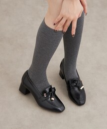 【レイン対応】2WAYノットリボンヒールローファー