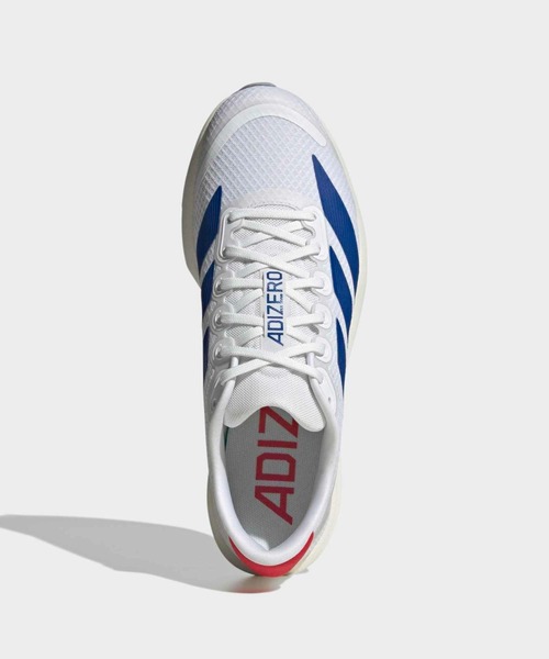 adidas(アディダス)の「アディゼロ BK / Adizero BK / ランニングシューズ / アディダス adidas(スニーカー・メンズ・ホワイト×ブルー・25.5cm/26.0cm/26.5cm/27.0cm/27.5cm/28.0cm/28.5cm/29.0cm)」の2枚目の写真