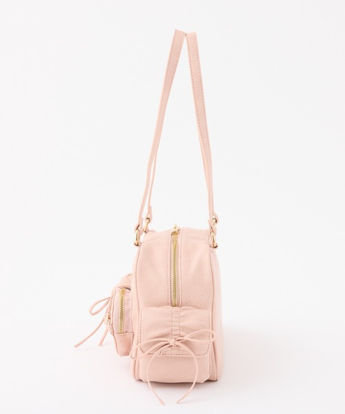 one after another NICE CLAUP(ワンアフターアナザーナイスクラップ)の「ハートポケット付きドロストバッグ(ショルダーバッグ・レディース・アイボリー/ブラウン/ピンク・FREE)」の7枚目の写真