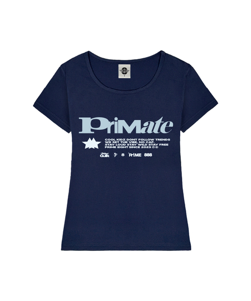PRIMATE(プライメイト)の「RUSH レディース Uネックスリムフィット半袖Tシャツ 6 COLORS(Tシャツ/カットソー・レディース・ホワイト/ミックスグレー/ネイビー/ブラック/ミント/ネイビー系・SMALL/MEDIUM)」の5枚目の写真