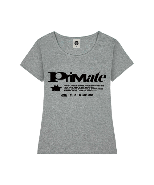 PRIMATE(プライメイト)の「RUSH レディース Uネックスリムフィット半袖Tシャツ 6 COLORS(Tシャツ/カットソー・レディース・ホワイト/ミックスグレー/ネイビー/ブラック/ミント/ネイビー系・SMALL/MEDIUM)」の3枚目の写真