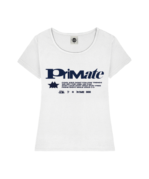 PRIMATE(プライメイト)の「RUSH レディース Uネックスリムフィット半袖Tシャツ 6 COLORS(Tシャツ/カットソー・レディース・ホワイト/ミックスグレー/ネイビー/ブラック/ミント/ネイビー系・SMALL/MEDIUM)」の7枚目の写真