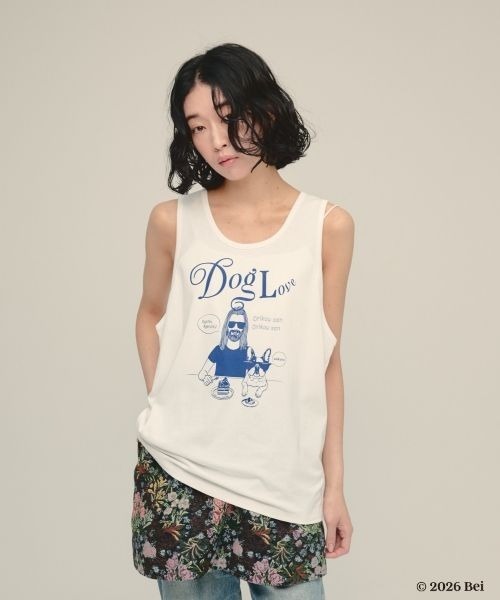 eL(エル)の「【Bei×eL】Sleeve Less TEE/1067042(Tシャツ/カットソー・レディース・ブルー/ホワイト・FREE)」の2枚目の写真