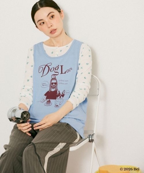eL(エル)の「【Bei×eL】Sleeve Less TEE/1067042(Tシャツ/カットソー・レディース・ブルー/ホワイト・FREE)」の15枚目の写真