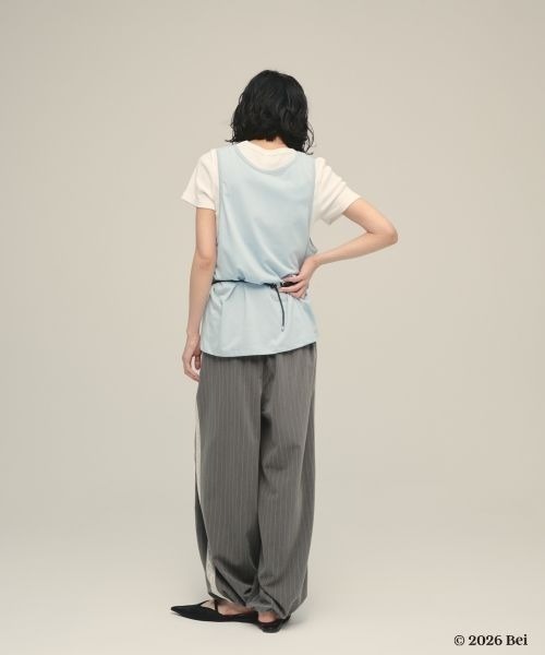 eL(エル)の「【Bei×eL】Sleeve Less TEE/1067042(Tシャツ/カットソー・レディース・ブルー/ホワイト・FREE)」の11枚目の写真