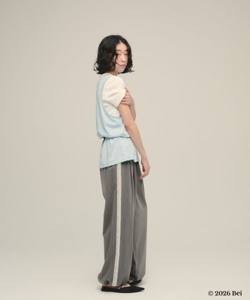 eL(エル)の「【Bei×eL】Sleeve Less TEE/1067042(Tシャツ/カットソー・レディース・ブルー/ホワイト・FREE)」の10枚目の写真