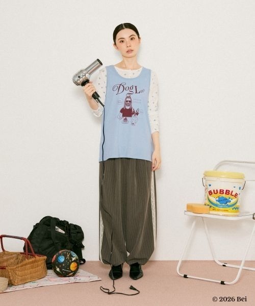 eL(エル)の「【Bei×eL】Sleeve Less TEE/1067042(Tシャツ/カットソー・レディース・ブルー/ホワイト・FREE)」の12枚目の写真