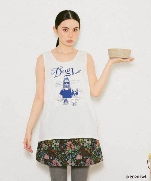 eL(エル)の「【Bei×eL】Sleeve Less TEE/1067042(Tシャツ/カットソー・レディース・ブルー/ホワイト・FREE)」の7枚目の写真