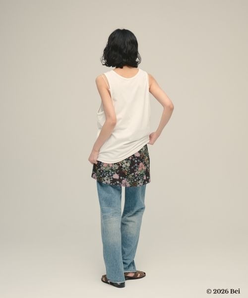 eL(エル)の「【Bei×eL】Sleeve Less TEE/1067042(Tシャツ/カットソー・レディース・ブルー/ホワイト・FREE)」の5枚目の写真