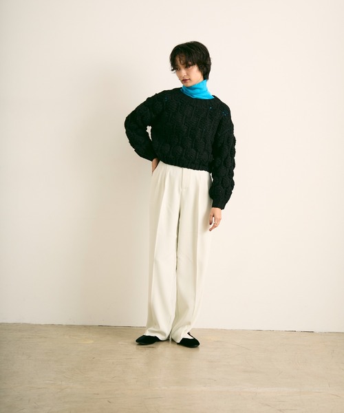 uchi.(ウチ)の「ケーブル編みニットプルオーバー(Tシャツ/カットソー・レディース・ブラック/グレー・FREE)」の12枚目の写真